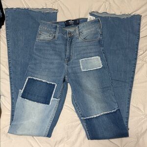 Hollister Light Blue High-Rise Flare Jeans